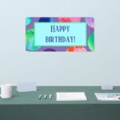 Waterverf Circles Birthday Spandoek (Beurs)