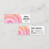 Waterverf Circles Neutrale Ringen Abstract Roze Mini Visitekaartje (Voorkant / Achterkant)