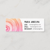 Waterverf Circles Neutrale Ringen Abstract Roze Mini Visitekaartje (Achterkant)