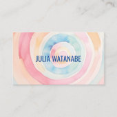 Waterverf Circles QR Code Social Media Modern Visitekaartje (Voorkant)