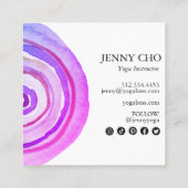 Waterverf Circles Ring Abstract minimalistisch Paa Vierkante Visitekaartje (Achterkant)