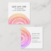 Waterverf Circles Ring Abstract minimalistisch roz Kortingskaartje (Voorkant / Achterkant)