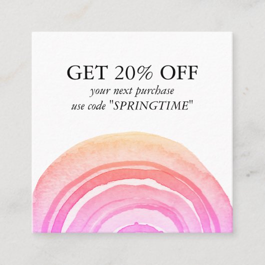 Waterverf Circles Ring Abstract minimalistisch roz Kortingskaartje (Voorkant)