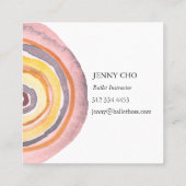 Waterverf Circles Rings Abstract minimalistisch wa Vierkante Visitekaartje (Achterkant)