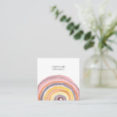 Waterverf Circles Rings Abstract minimalistisch wa Vierkante Visitekaartje (Staand voorkant)