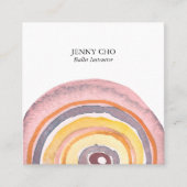 Waterverf Circles Rings Abstract minimalistisch wa Vierkante Visitekaartje (Voorkant)