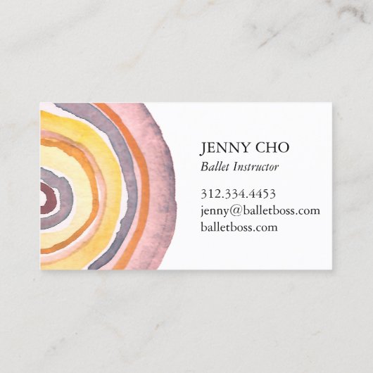 Waterverf Circles Rings Abstract minimalistisch wa Visitekaartje (Achterkant)