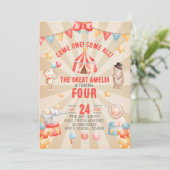 Waterverf Circus Animals Kaart (Staand voorkant)