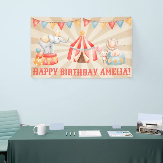 Waterverf Circus Animals Spandoek (Beurs)