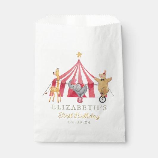 Waterverf Circus Carnaval Baby shower Bedankzakje (Voorkant)
