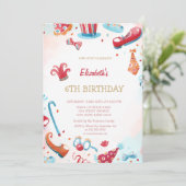 Waterverf Circus Carnival Hearts Birthday Kaart (Staand voorkant)