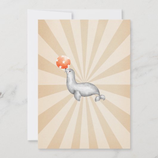 Waterverf Circus Dieren Verjaardagsfeestje Kaart (Achterkant)