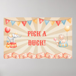 Waterverf Circus Dieren Verjaardagsfeeststation Poster