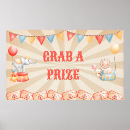 Waterverf Circus Dieren Verjaardagsfeeststation Poster