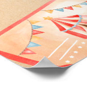 Waterverf Circus Dieren Verjaardagsfeeststation Poster (Hoek)