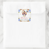 Waterverf circusdieren trainen bloemenverjaardag vierkante sticker (Tas)