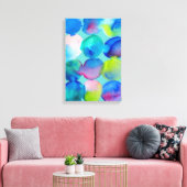 Waterverf cirkelpatroon abstracte, koele kleur canvas afdruk (Insitu (Woonkamer))