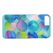 Waterverf cirkelpatroon abstracte, koele kleur Case-Mate iPhone case (Achterkant (Horizontaal))