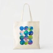Waterverf cirkelpatroon abstracte, koele kleur tote bag (Voorkant)