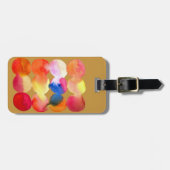 Waterverf cirkelpatroon abstracte warme kleur bagagelabel (Voorkant horizontaal)