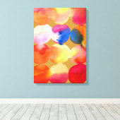Waterverf cirkelpatroon abstracte warme kleur canvas afdruk (Insitu (Houten vloer))