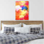Waterverf cirkelpatroon abstracte warme kleur canvas afdruk (Insitu (Slaapkamer))