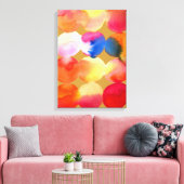 Waterverf cirkelpatroon abstracte warme kleur canvas afdruk (Insitu (Woonkamer))