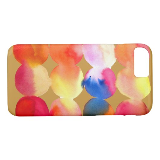 Waterverf cirkelpatroon abstracte warme kleur Case-Mate iPhone case (Achterkant (Horizontaal))