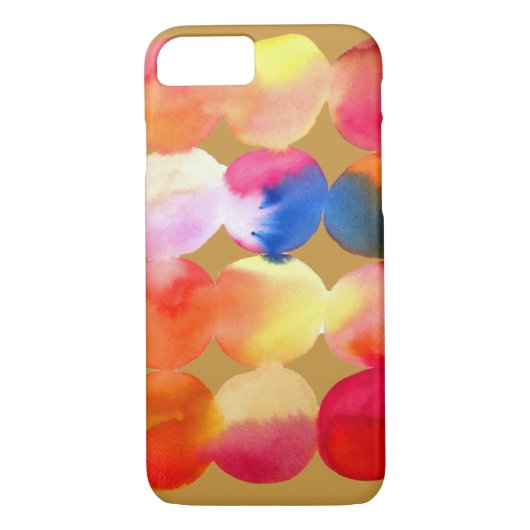 Waterverf cirkelpatroon abstracte warme kleur Case-Mate iPhone case (Achterkant)