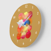 Waterverf cirkelpatroon abstracte warme kleur grote klok (Hoek)