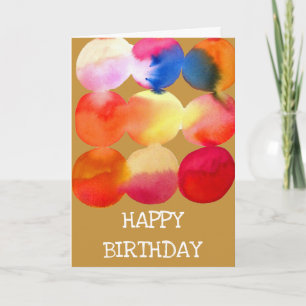 Waterverf cirkelpatroon abstracte warme kleur kaart