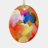 Waterverf cirkelpatroon abstracte warme kleur keramisch ornament (Rechts)