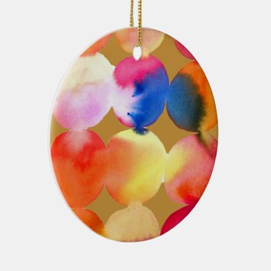 Waterverf cirkelpatroon abstracte warme kleur keramisch ornament (Rechts)