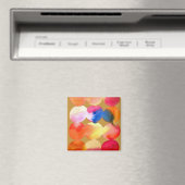 Waterverf cirkelpatroon abstracte warme kleur magneet (Insitu (Vaatwasser))