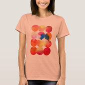 Waterverf cirkelpatroon abstracte warme kleur t-shirt (Voorkant)