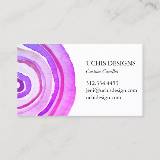 Waterverf cirkels Abstracte minimalistische handve Visitekaartje (Achterkant)