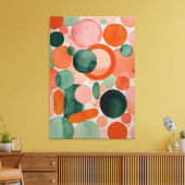 Waterverf cirkels canvas afdruk (Insitu (Woonkamer))