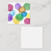 Waterverf cirkels notitiekaartje (Voorkant / Achterkant)