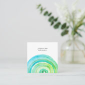 Waterverf cirkels Ring Abstract minimalistisch gro Vierkante Visitekaartje (Staand voorkant)