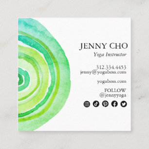 Waterverf cirkels Ring Abstract minimalistisch gro Vierkante Visitekaartje