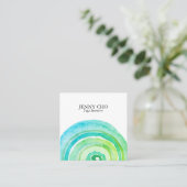 Waterverf cirkels Ring Abstract minimalistisch gro Vierkante Visitekaartje (Staand voorkant)