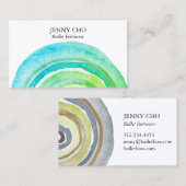 Waterverf cirkels Ringen Abstract minimalistisch g Visitekaartje (Voorkant / Achterkant)
