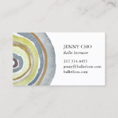 Waterverf cirkels Ringen Abstract minimalistisch g Visitekaartje (Achterkant)