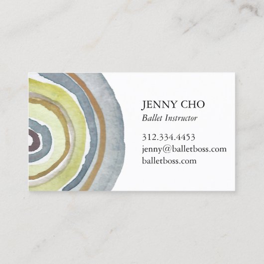 Waterverf cirkels Ringen Abstract minimalistisch g Visitekaartje (Achterkant)
