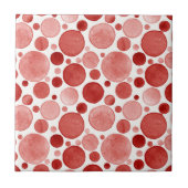 Waterverf cirkels - Rode keramische Tegel Tegeltje (Voorkant)