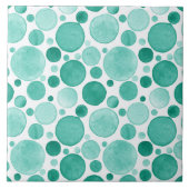 Waterverf cirkels - Turquoise keramische Tegel Tegeltje (Voorkant)