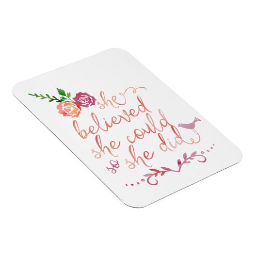 Waterverf citaat dat ze dacht dat ze het kon, dus  magneet (Rechterzijde)