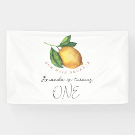 Waterverf citroen 1e verjaardagsfeestje spandoek