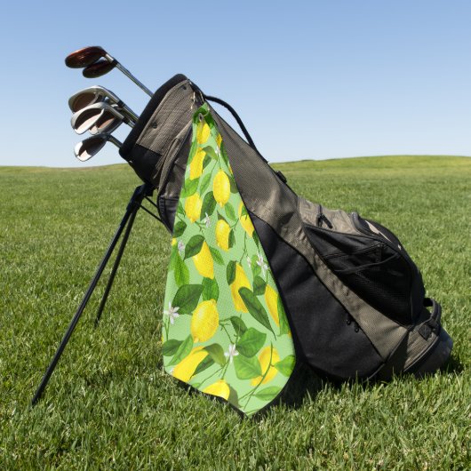 Waterverf Citroen 3 Golfhanddoek (Groen)