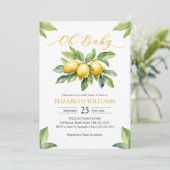 Waterverf citroen Baby shower Kaart (Staand voorkant)